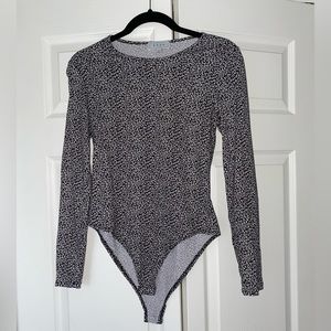 Gaze Animal Print Long Sleeve Bodysuit. Size Small.